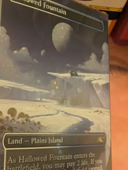 Magic the Gathering Unfinity Hallowed Fountain Borderless Galaxy Foil Card 528 - Image 2