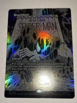 MTG Marvel Spiderman REANIMATE Mythic Borderless FOIL Card M0020 - Image 1