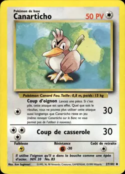 Farfetch'd (Canarticho) - French WOTC Base Set 27/102 - NM - Pokemon - Image 1