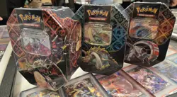 Pokemon TCG Paldean Fates Set of 3 Tins Brand New & Sealed - Image 2