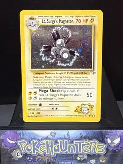 Pokemon Card Lt. Surge's Magneton 8/132 Gym Heroes Holo WOTC Light Play - Image 1