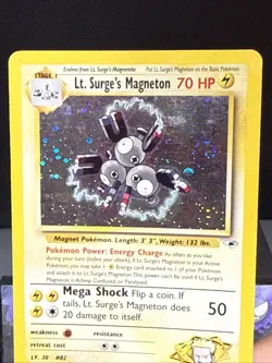 Pokemon Card Lt. Surge's Magneton 8/132 Gym Heroes Holo WOTC Light Play - Image 2
