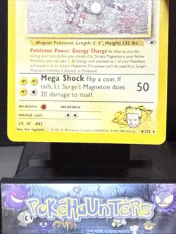 Pokemon Card Lt. Surge's Magneton 8/132 Gym Heroes Holo WOTC Light Play - Image 3