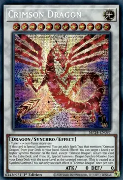 x1 Crimson Dragon - MP24-EN097 - Prismatic Secret Rare - 1st Edition Yu-Gi-Oh! M - Image 1
