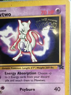 Pokemon Mewtwo WB Promo Card 1999 Holo Rare 70 HP Psyburn - Image 3