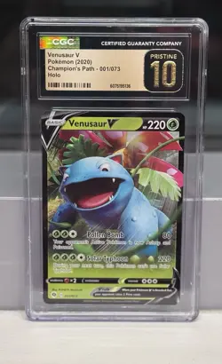 Pokemon Cards Venusaur V 001/073 Ultra Rare Champions Path CGC Pristine 10 - Image 1