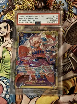 One Piece Gear 5 Luffy Card Autographed By VA Erica Schroeder- PSA Authenticated - Image 1