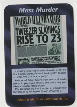 Mass Murder INWO Illuminati New World Order Card Game Unlimited Rare - Image 1