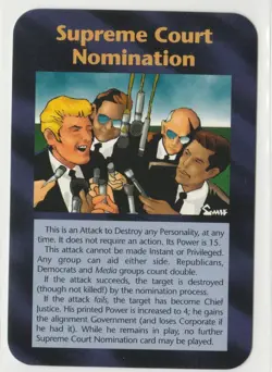 Supreme Court Nomination INWO Illuminati New World Order Card Game Assassins - Image 1