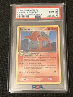 Camerupt 3/100 Crystal Guardians 2006 Holo Pokemon Card Psa 10 Gem Mint LOW POP - Image 1