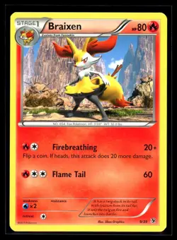 2013 XY - Kalos Starter Set Braixen #9 Non Holo Pokemon Card - Image 1