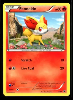 2013 XY - Kalos Starter Set Fennekin #8 Non Holo Pokemon Card - Image 1