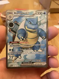 Pokemon Blastoise EX 184/165 SV Scarlet & Violet 151 Full Art Holo Card - Image 1