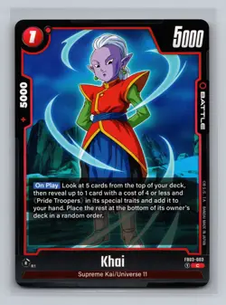 Dragon Ball Super Card Game Fusion World #FB03-003 Khai - Image 1