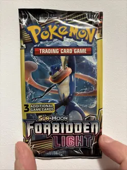 1x Pokemon Sun & Moon Forbidden Light 3 Trading Card Booster Pack Sealed New - Image 1