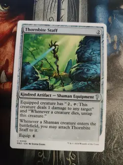 MTG Thornbite Staff - White Border - Mystery Booster 2 MB2 NM - Image 1