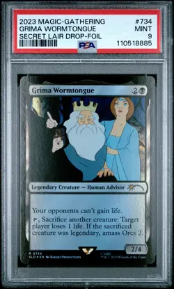 2023 MTG SECRET LAIR DROP FOIL #734 GRIMA WORMTONGUE PSA 9 - Image 1