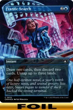 1x - Frantic Search - FOIL BORDERLESS #632 - Commander Masters - CUC NM MTG - Image 1