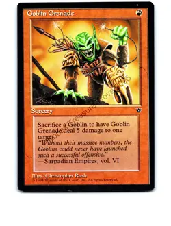 Goblin Grenade (Rush) Red Common Fallen Empires MTG NP Near Mint or Better - Image 1