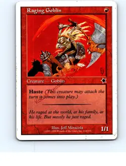 Raging Goblin #114 Red Common Starter 1999 MTG MP Vg+/Exc - Image 1