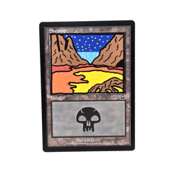 ALTERED - Swamp MtG Mercadian Masques Paint Pen MP Basic Land Magic 339/350 - Image 1