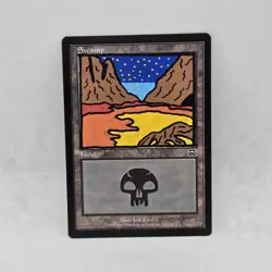 ALTERED - Swamp MtG Mercadian Masques Paint Pen MP Basic Land Magic 339/350 - Image 2