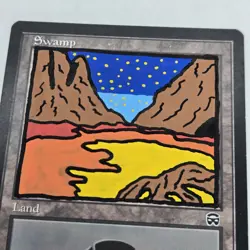 ALTERED - Swamp MtG Mercadian Masques Paint Pen MP Basic Land Magic 339/350 - Image 5