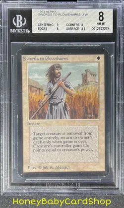 MTG Limited Edition Alpha 1993 Swords to Plowshares BGS 8.0Q++ NM/MT 93/94 - Image 1