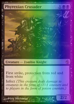 MTG Magic the Gathering Phyrexian Crusader (50/161) Mirrodin Besieged LP FOIL - Image 1