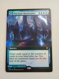 MTG Sea Gate Restoration (Extended Art) Zendikar Rising Foil Magic NM - Image 1