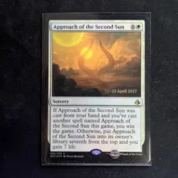MTG Approach of the Second Sun (004/269) Amonkhet Promo Prerelease NM/LP FOIL - Image 1