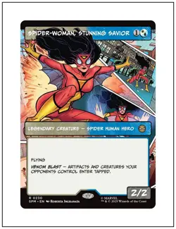 1x Spider-Woman, Stunning Savior Borderless Art, Spider-Man Marvel, Magic MTG NM - Image 1