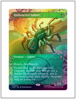 1x Radioactive Spider, Borderless Art Foil, Magic MTG NM - Image 1
