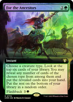 For the Ancestors Foil Extended Art Commander Masters NM MTG - Image 1