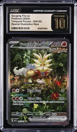 2024 POKEMON TEMPORAL FORCES SPECIAL #204 GOUGING FIRE EX CGC 10 PRISTINE - Image 1