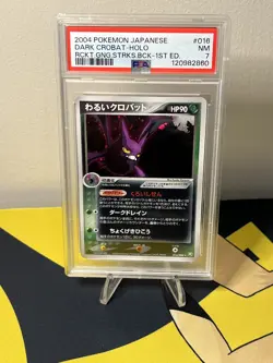 Dark Crobat Holo 016 Rocket Gang Strikes Back Pokemon Japanese 1st Ed PSA 7 - Image 2
