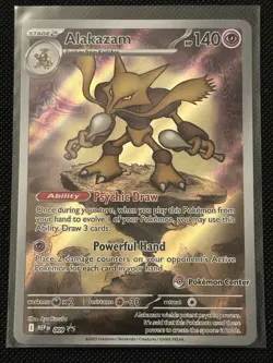 Pokemon - Mega Evolution - Alakazam 009 Pokemon Center Stamp Black Star Promo - Image 1