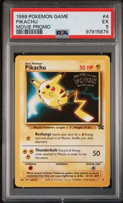 1999 POKEMON GAME MOVIE PROMO #4 PIKACHU PSA 5 - Image 1