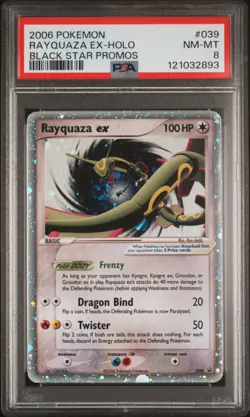 2006 POKEMON BLACK STAR PROMOS #039 RAYQUAZA EX-HOLO PSA 8 - Image 1
