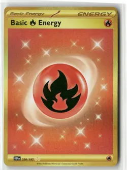 POKEMON OBSIDIAN FLAMES FIRE ENERGY SECRET RARE GOLD 230/197 TCG HOLO - Image 1