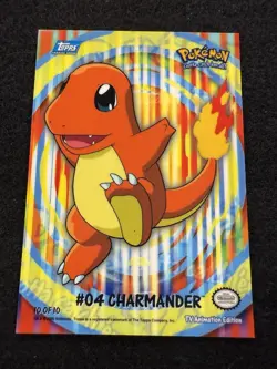 Pokemon Charmander #04 10 of 10 Topps TV Animation Sticker in LP condition! - Image 1
