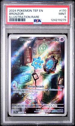 2024 POKEMON TEF EN-TEMPORAL FORCES ILLUSTRATION RARE #170 BRONZOR PSA 9 - Image 1