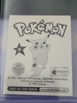1999 Ninetales Pokemon Sticker Topps Merlin - Image 2