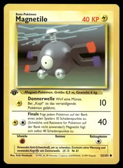 1999 Pokemon Base Set Magnemite #053/102 1st Edition German - Raw Ungraded - Image 1