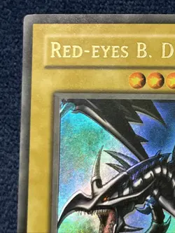 2002 Yugioh Red-Eyes Black Dragon LOB-070 Foil Shift Light Fade Ultra Rare - Image 2