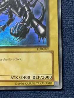 2002 Yugioh Red-Eyes Black Dragon LOB-070 Foil Shift Light Fade Ultra Rare - Image 4
