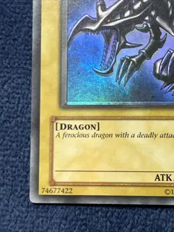 2002 Yugioh Red-Eyes Black Dragon LOB-070 Foil Shift Light Fade Ultra Rare - Image 5
