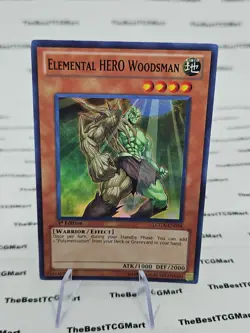 Elemental Hero Woodsman LCGX-EN034 Super Rare 1st Edition Yugioh Card - Image 1