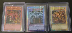 EGYPTIAN GOD CARDS OBELISK SLIFER RA LC01 Quarter Century Secret Rare Yugioh TCG - Image 1