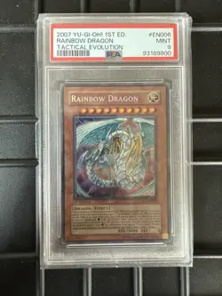 Yu-Gi-Oh Regenbogendrache 1. Auflage TAEV-EN006 Secret Rare PSA9 Holo Bleed - Image 1